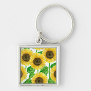 Sonnenblumen Aquarell Schlüsselanhänger