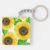 Sonnenblumen Aquarell Schlüsselanhänger (Rückseite)