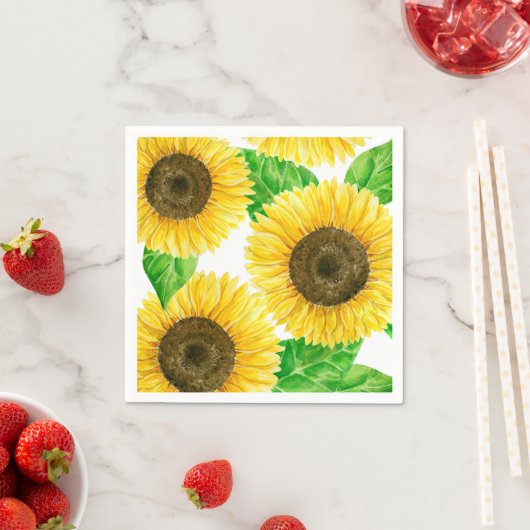 Sonnenblumen Aquarell Serviette (Beispiel)