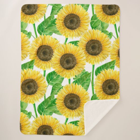 Sonnenblumen Aquarell Sherpadecke (Vorderseite)
