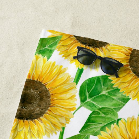 Sonnenblumen Aquarell Strandtuch (Beispiel)