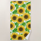 Sonnenblumen Aquarell Strandtuch (Vorderseite)