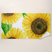 Sonnenblumen Aquarell Strandtuch (Vorderseite)