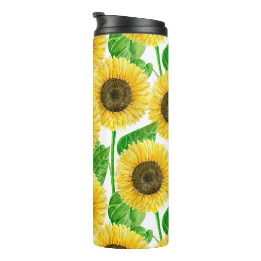 Sonnenblumen Aquarell Thermosbecher (Nach rechts gedreht)