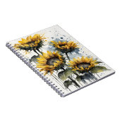 Sonnenblumen - Aquarellblumen Notizblock (Rechte Seite)