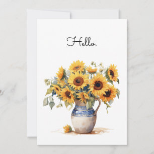 Sonnenblumen Aquarellfarben-Illustration Flat Karte