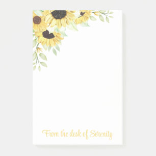 Sonnenblumen Aquarellfarbene Blume Gelbe Blüte Pos Post-it Klebezettel