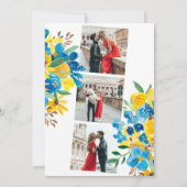 Sonnenblumen Aquarellkranz Fall Foto Hochzeit Einladung (Rückseite)