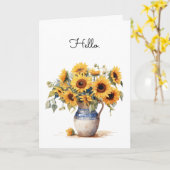 Sonnenblumen Aquarellmalerei Gruß Karte (Gelbe Blume)