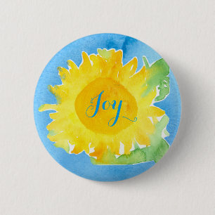 Sonnenblumen Aquarellmalerei Joyful Blue Button