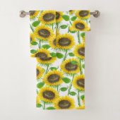 Sonnenblumen Aquarellmuster Badhandtuch Set (Insitu)