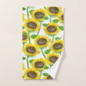 Sonnenblumen Aquarellmuster Badhandtuch Set (Handtuch)
