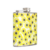 Sonnenblumen Aquarellmuster Flachmann (Rechts)