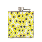 Sonnenblumen Aquarellmuster Flachmann (Rückseite)