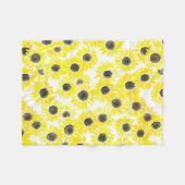 Sonnenblumen Aquarellmuster Fleecedecke (Vorderseite (Horizontal))