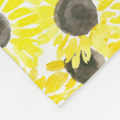Sonnenblumen Aquarellmuster Fleecedecke (Ecke)