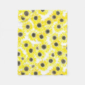 Sonnenblumen Aquarellmuster Fleecedecke (Vorderseite)