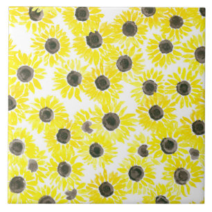 Sonnenblumen Aquarellmuster Fliese