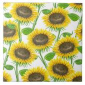 Sonnenblumen Aquarellmuster Fliese (Vorderseite)