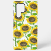 Sonnenblumen Aquarellmuster Samsung Galaxy Hülle (Rückseite)