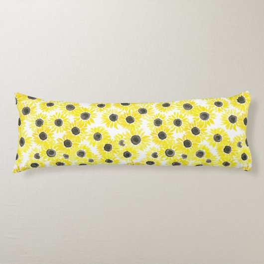 Sonnenblumen Aquarellmuster Seitenschläferkissen (Vorderseite)