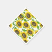 Sonnenblumen Aquarellmuster Serviette (Ecke)