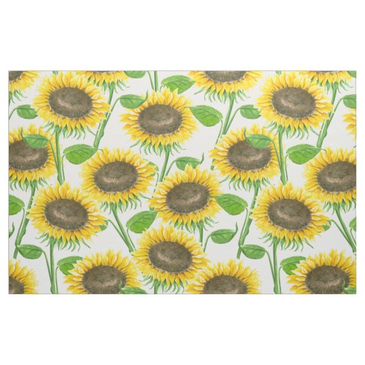 Sonnenblumen Aquarellmuster Stoff (Fat Quarter (45,7 x 55,9 cm))