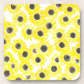 Sonnenblumen Aquarellmuster Untersetzer (Vorderseite)