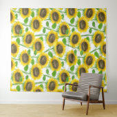 Sonnenblumen Aquarellmuster Wandteppich (Beispiel (Horizontal))