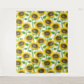 Sonnenblumen Aquarellmuster Wandteppich (Vorderseite)