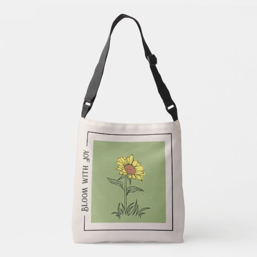 Sonnenblumen Art - Crossbody Bag Tragetaschen Mit Langen Trägern (Rückseite)