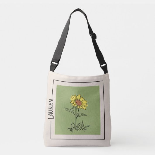 Sonnenblumen Art - Crossbody Bag Tragetaschen Mit Langen Trägern (Vorderseite)