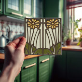 Sonnenblumen Art Deco Blumengestalt Jugendstil Fliese