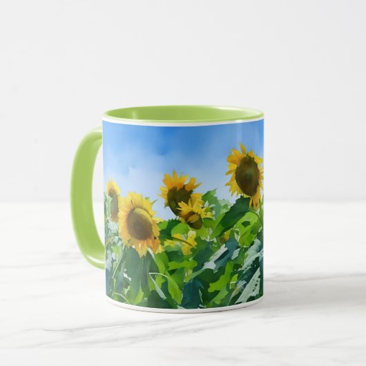Sonnenblumen Art Gelbe Blume Tasse Cup (Vorderseite Links)