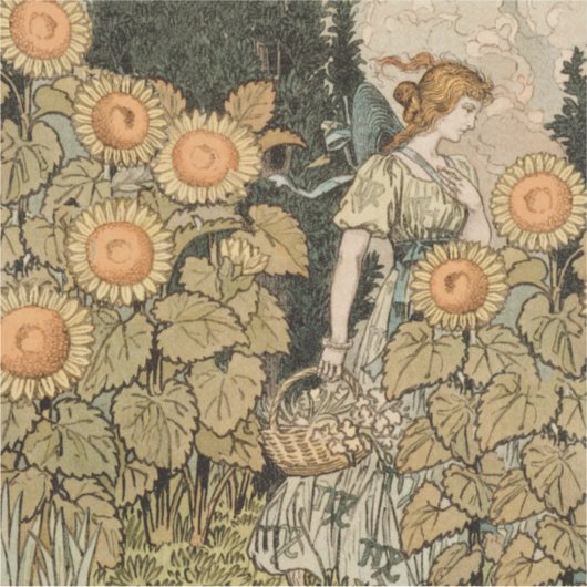 Sonnenblumen Art Nouveau Garden Aufkleber (Vorderseite)