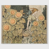 Sonnenblumen Art Nouveau Garden Geschenkpapier (Flach)