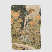 Sonnenblumen Art Nouveau Garden Golfhandtuch (Vorderseite)