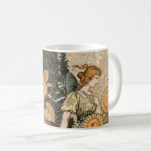 Sonnenblumen Art Nouveau Garden Kaffeetasse (VorderseiteRechts)
