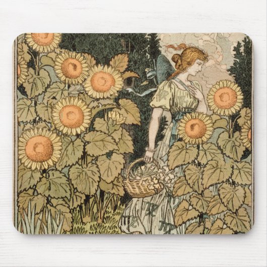Sonnenblumen Art Nouveau Garden Mousepad (Vorne)