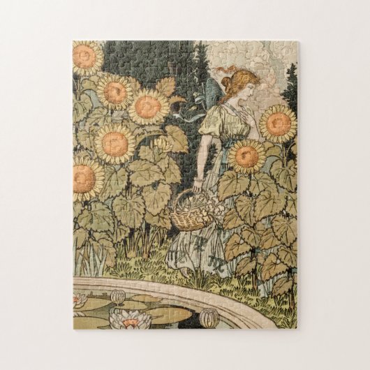 Sonnenblumen Art Nouveau Garden Puzzle (Vertikal)