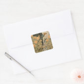 Sonnenblumen Art Nouveau Garden Quadratischer Aufkleber (Umschlag)