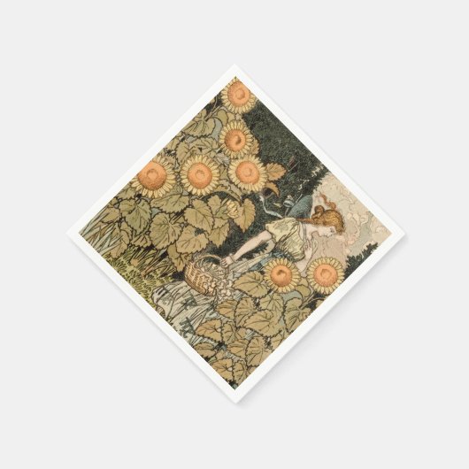 Sonnenblumen Art Nouveau Garden Serviette (Ecke)