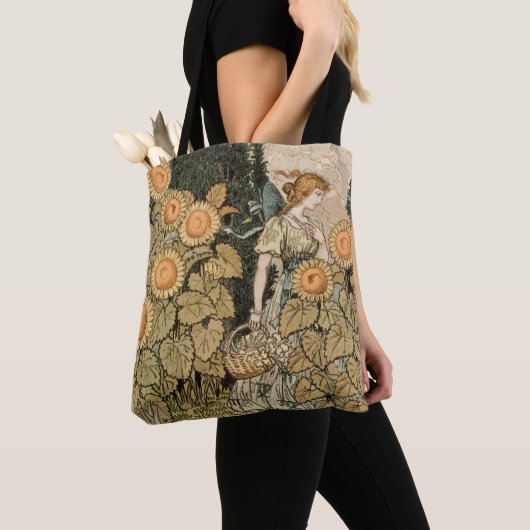 Sonnenblumen Art Nouveau Garden Tasche (Von Nahem)