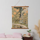 Sonnenblumen Art Nouveau Garden Wandteppich Mit Holzrahmen (Schlafzimmer)