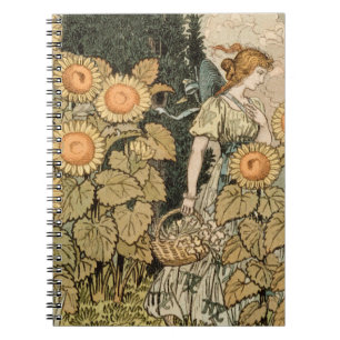 Sonnenblumen Art Nouveau Garten Grasset Frau Notizblock