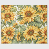 Sonnenblumen Art Pattern Design Geschenkpapier (Flach)
