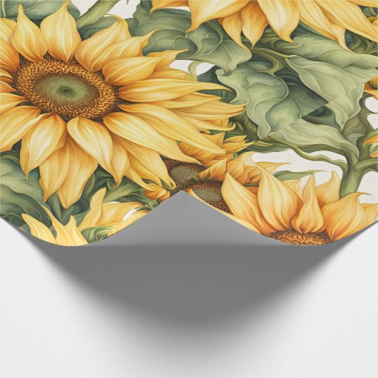 Sonnenblumen Art Pattern Design Geschenkpapier (Ecke)