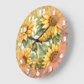 Sonnenblumen Art Pattern Design Große Wanduhr (Winkel)
