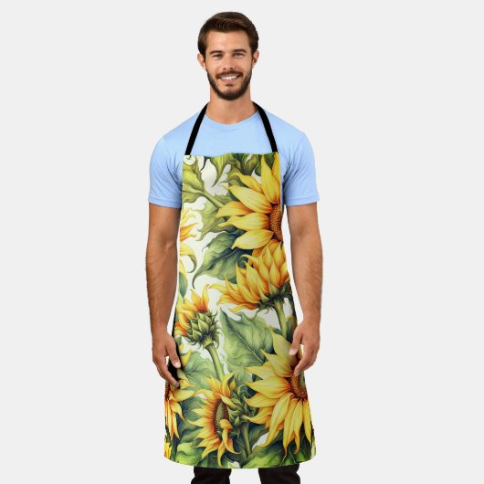 Sonnenblumen Art Pattern Design Schürze (Getragen)