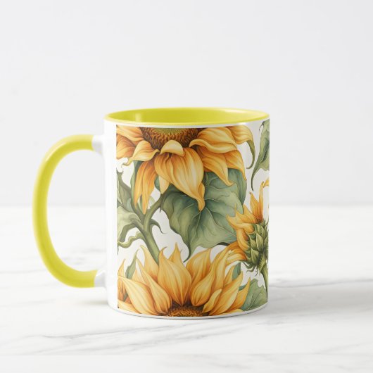Sonnenblumen Art Pattern Design Tasse (Links)